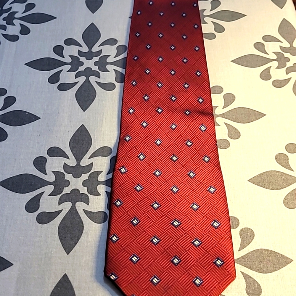 Nautica Red, Blue, and Gold Silk Tie